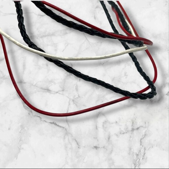 Braided Leather Multicolor Necklace With Magnetic Clasp Unisex - Picture 5 of 7